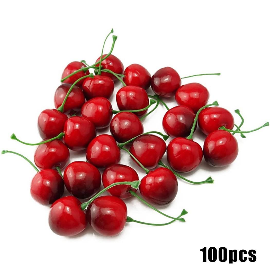 

Set of 100 Realistic Plastic Cherries for Home Decor and Party Displays