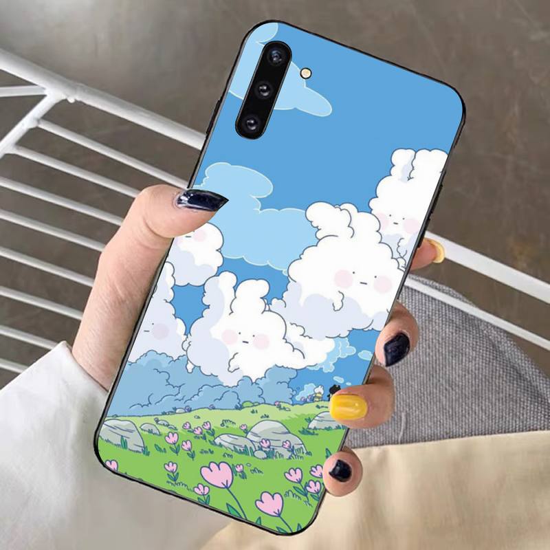 Cute Funny Rabbit Flower Phone Case for Samsung Note 5 7 8 9 10 20 Pro Plus Lite Ultra A21 12 72