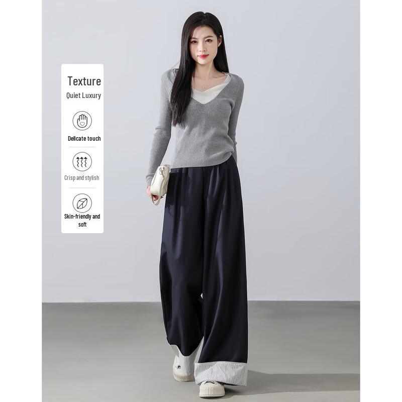 

Demana Japanese Stripe Splicing Casual Pants M