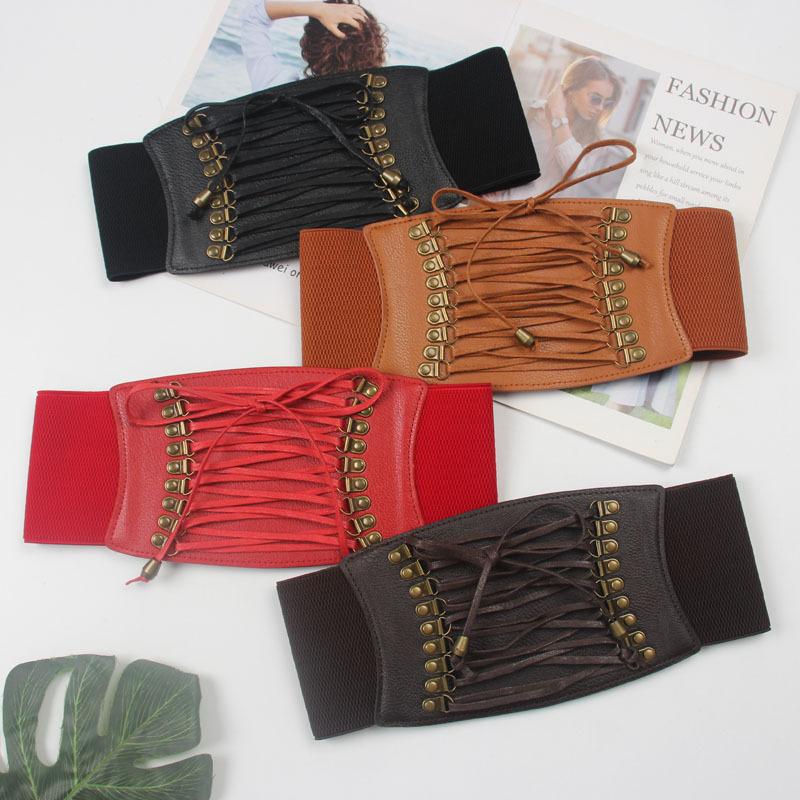 Guaina modellante da donna Gotica Bustier Sotto il seno Allacciatura in pizzo Modellante pancia Cintura addominale Corsetto Top sexy Cinture Corsetto in pelle