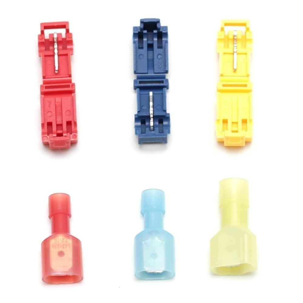 120pcs Peel-Free T-Tap Connector Insulated Efficient Wiring Wire Splicing Terminal Clamp Type Waterproof Quick Crimp Terminal