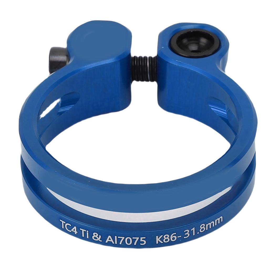 31.8mm Bike Seatpost Clamp Aluminum Alloy Hollow Seat Tube Clip for Mountain Road Bike Blue