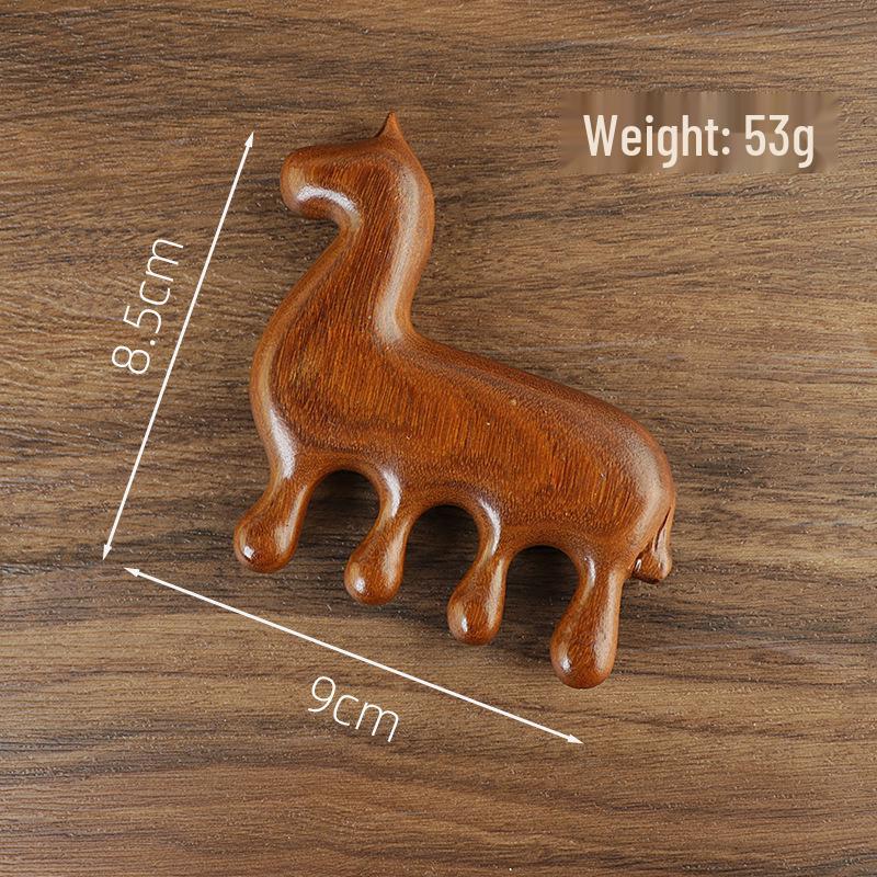 Year of the Horse Sandalwood Scalp Massage Comb - Portable Wooden Comb Souvenir