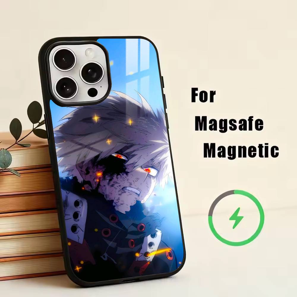 Hero Academia KK-Katsuki Handyhülle Für iPhone17,16,15,14,13,12,11 Plus,Pro Magnetisch mit Magsafe Kabelloses Laden