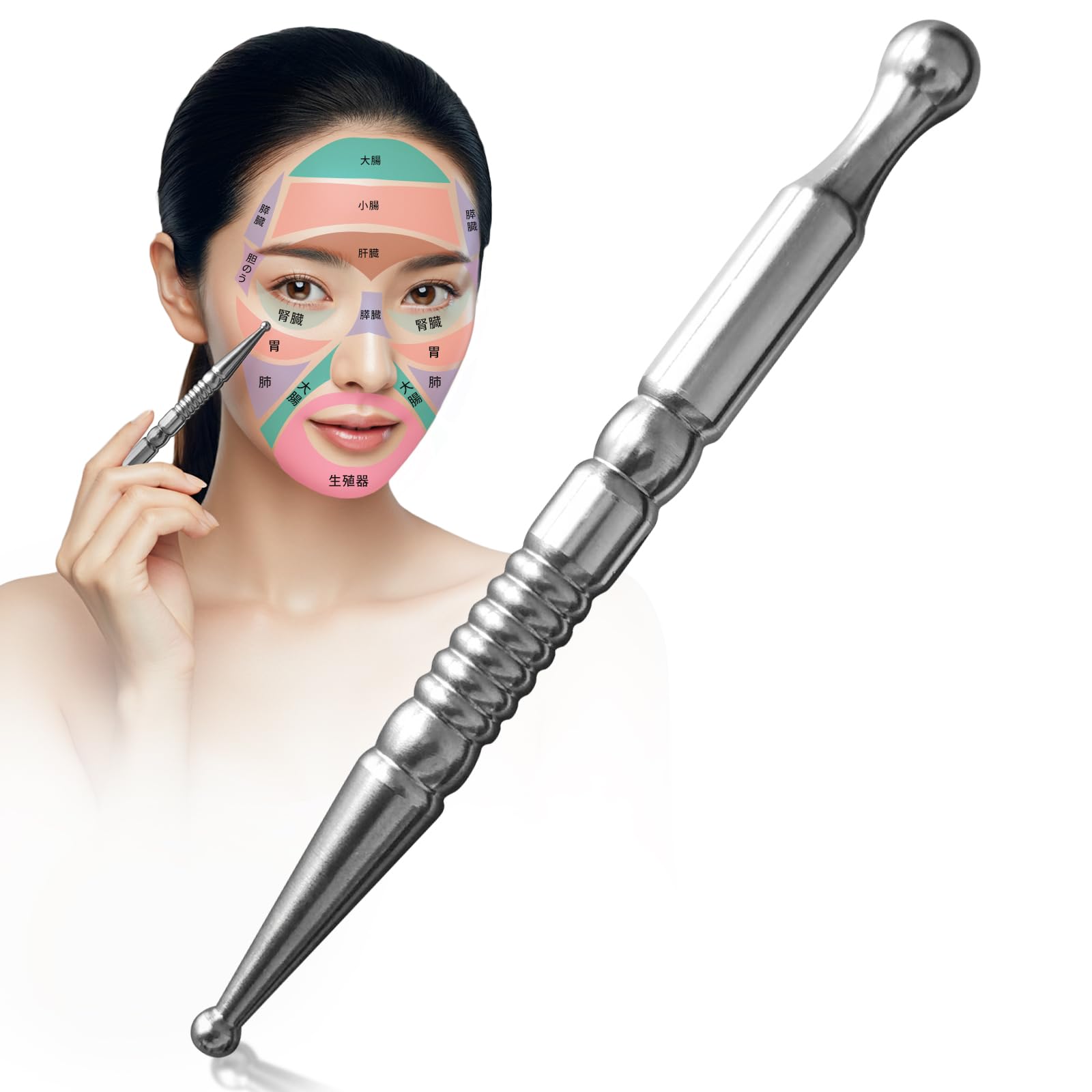 

by certified estheticians from the Japan Aesthetic Acupressure Face Foot Acupressure Stainless Steel [Recommended Association] Stick, Mapping, Stick,