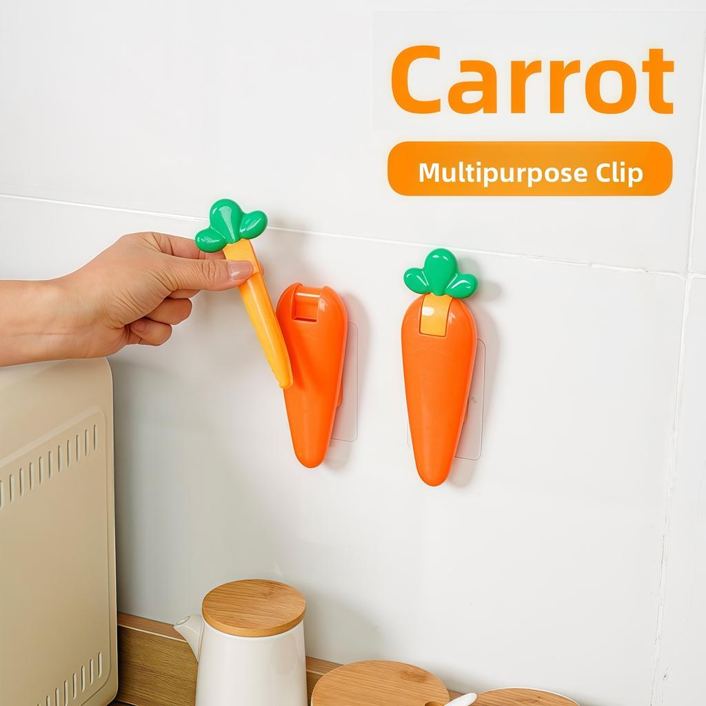 Portable Cute Carrot Shape 2-in-1 Garbage Clip Dust Stain Removal Shovel Kitchen Bathroom Sink Cleaning Tools Hair Catchers
