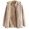 Felpe con Cappuccio Invernali Ispessite Giacca Donna Pile Polare Cappotti con Zip Casual Top Donna Mezza Età Caldo Soprabito