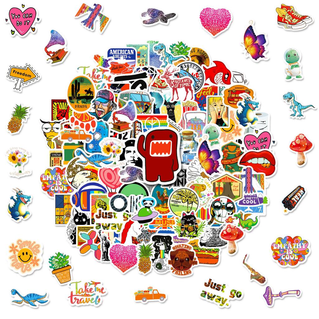 100 Small Size 4cm Small Fresh New Product Graffiti Sticker Water Cup Mobile Laptop Notepad