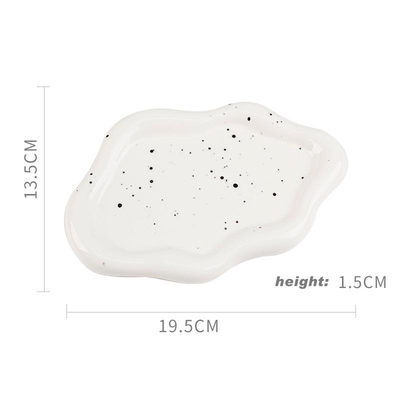 Versilbertes Keramiktablett Internetberühmte Foto-Requisiten Keramik Schmuckornamente Aufbewahrungs-Präsentationstablett