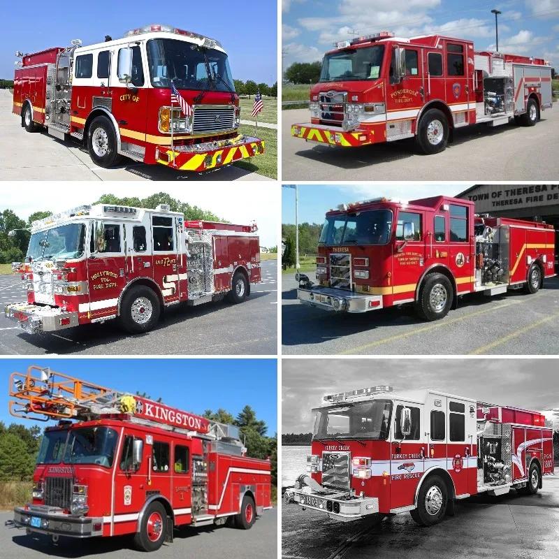 Diy Full Drill Diamond Mosaic Fire Trucks Rescue Truck Diamond Painting Ladder Truck Wall Decor Picture of Rhinestones Kit