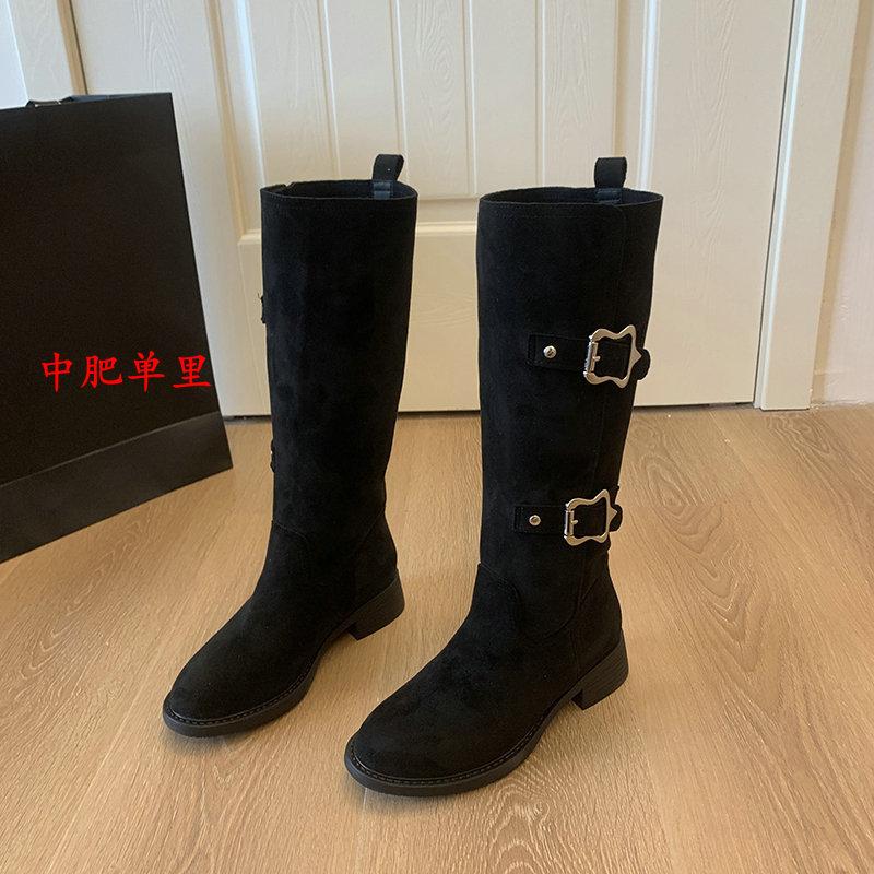 

- Thick-legged big tube circumference boots retro long knight boots widened high boots large size women s shoes 4-4 short boots 35