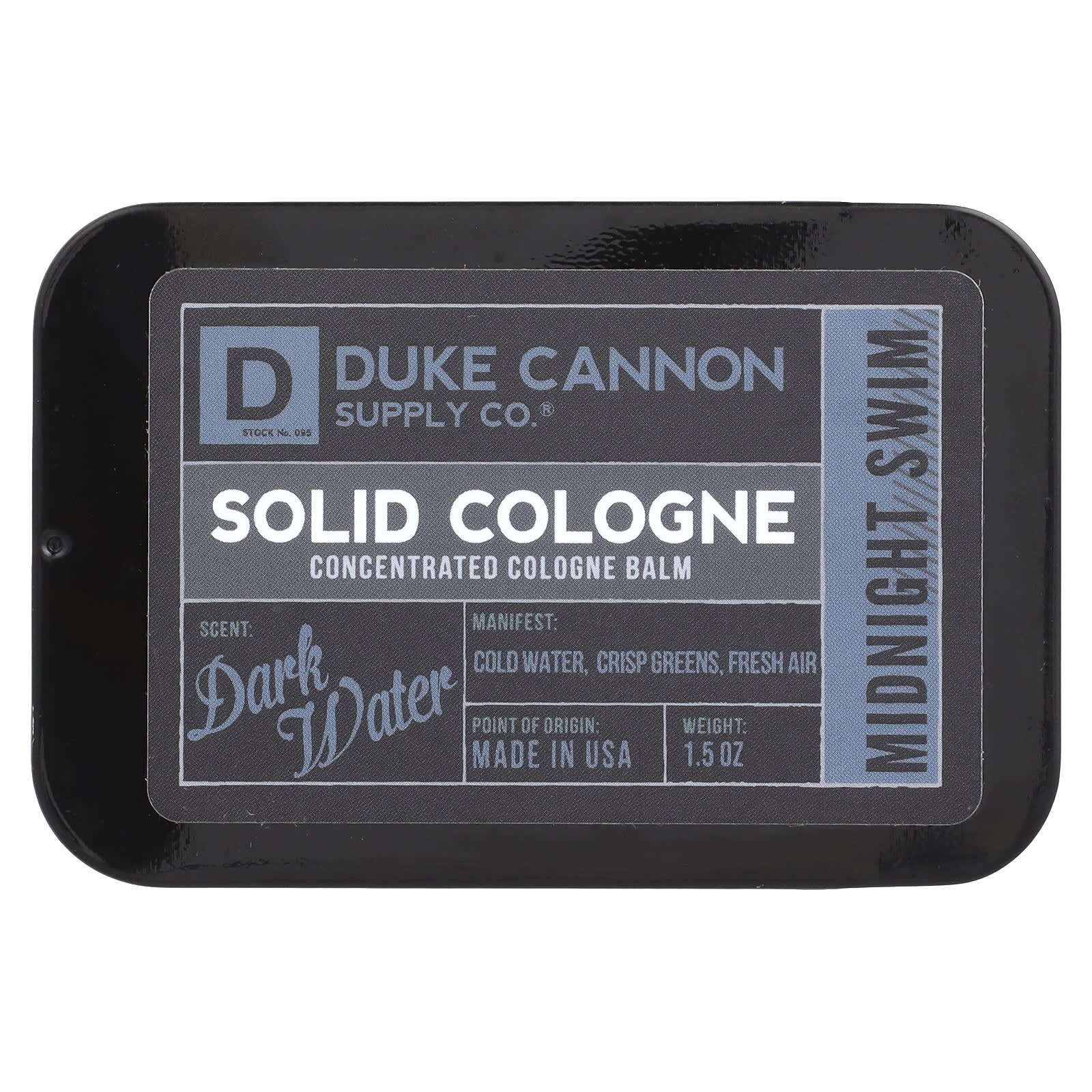 

Duke Cannon Supply Co., Solid Kolon, Midnight Sweet, Dark Water, 1.5 Oz