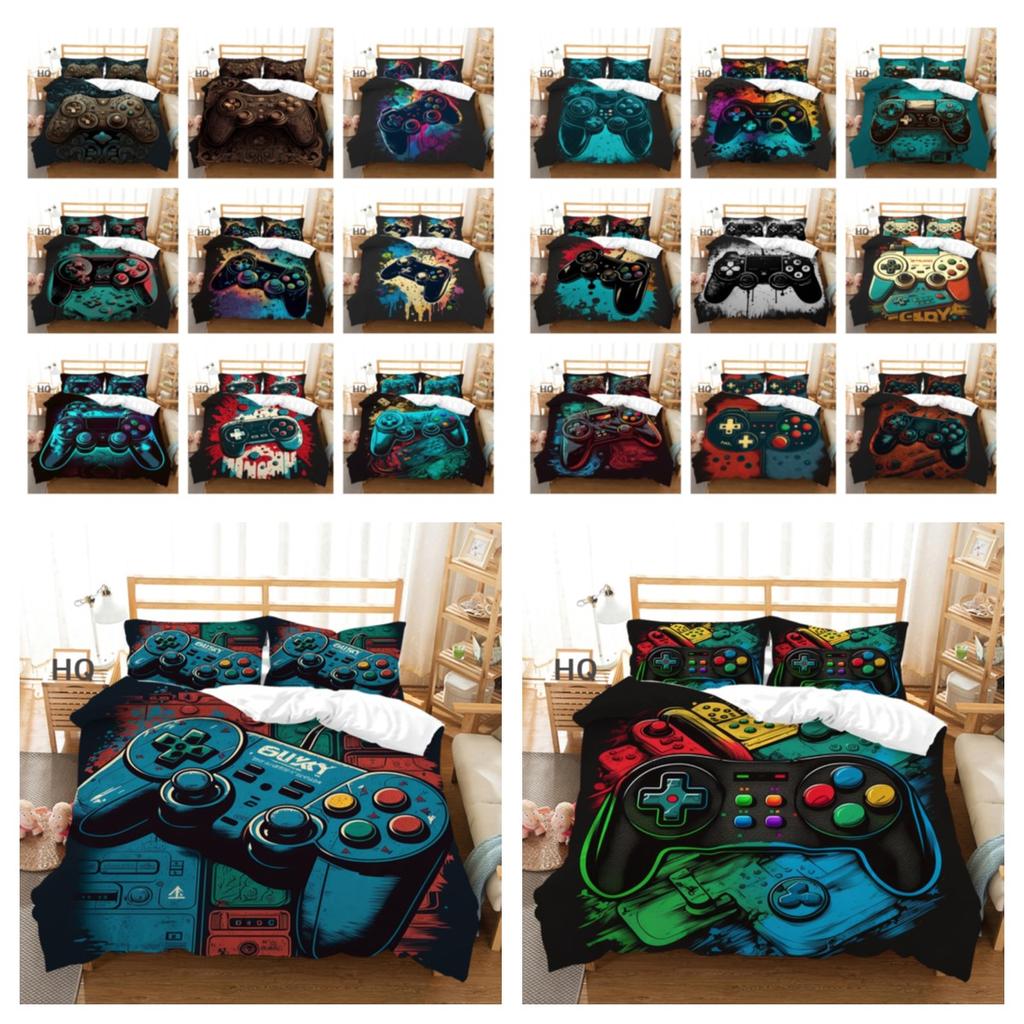 3D Game Console Printing Bedspreads Full Size Comforter Cover Set Microfiber Kid Superior Bed Clothes