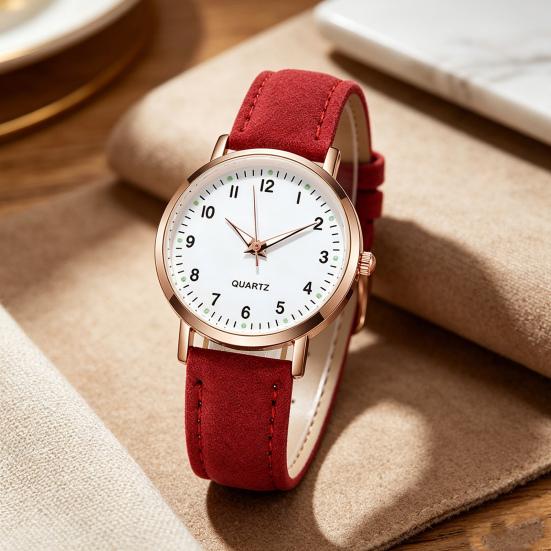 Women Luminous Watch Dainty Analog Quartz Watch Adjustable Leather Strap Wristwatch Fashion Casual Watch for Office Party Dating