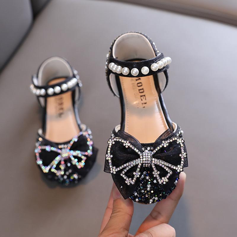 Summer New Korean-style Girls' Princess Student Girls' Single Shoes Leather Shoes Bow Small/medium/large Children's Trendy