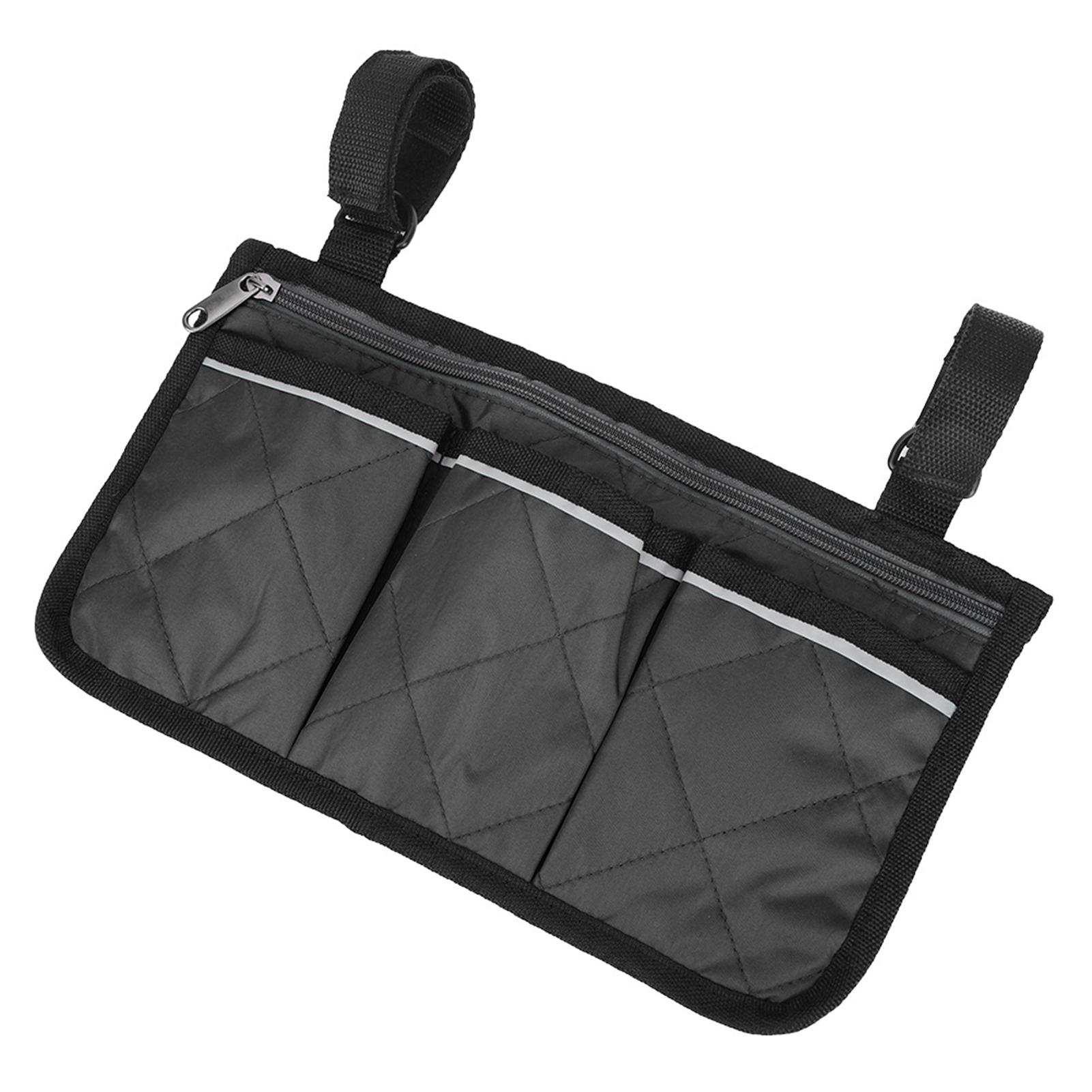 

Многофункциональная боковая сумка на подлокотник для инвалидной коляски, скутера, ходунка, подвесной органайзер для хранения, черный