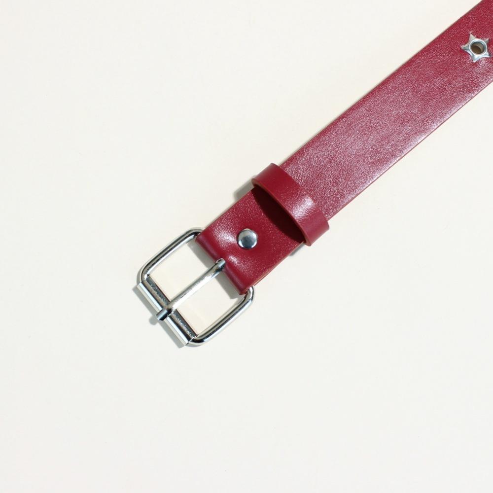 Fashion Punk Women's Belt Star Hollow Eyelet Korean Style Metal Buckle Waistband Versatile Casual Waist Strap Jeans Decor
