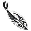 [Cenote] Arabesque Leaf Pendant with Onyx [Silver 925 Accessory] p0334