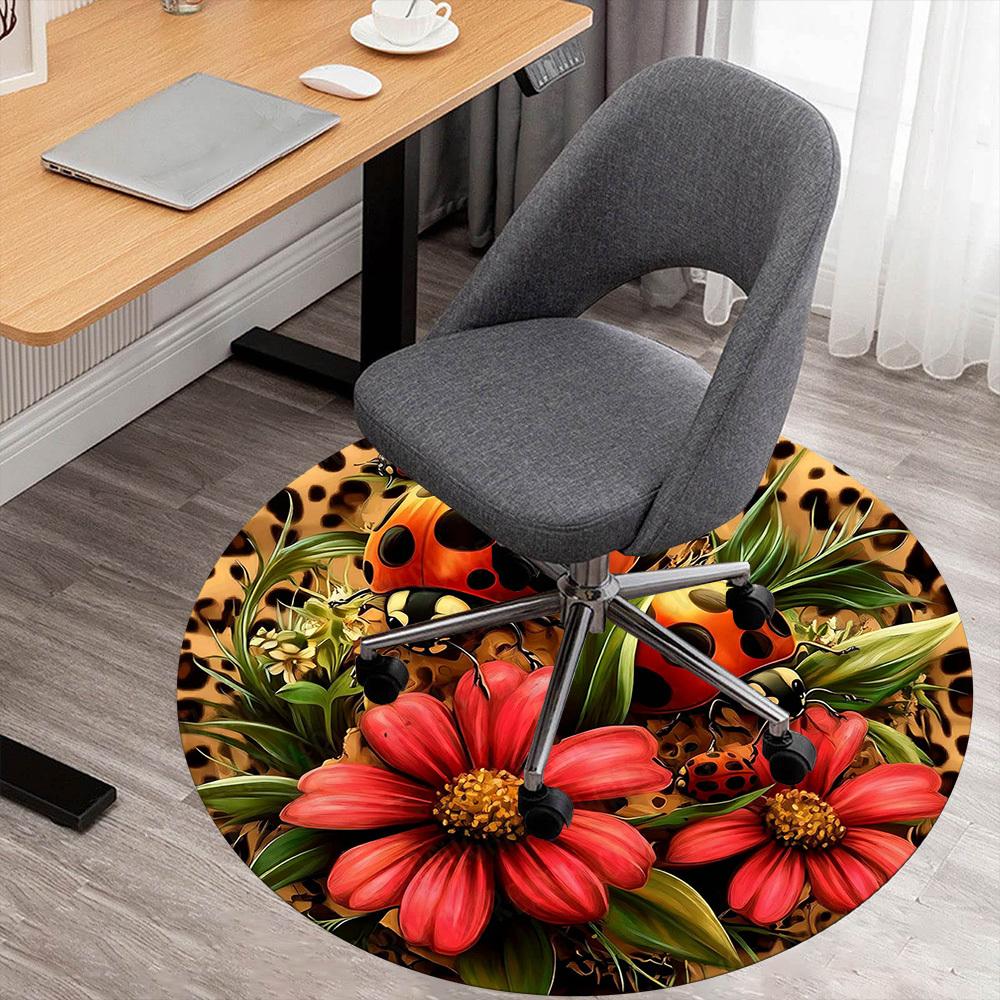 

1 шт. Сонечко Квіти Офісний Круглий Килим, Під Офісні Крісла Спальня Вітальня Декор для Дому, Килим для Офісу -1110084 80cm by 80cm