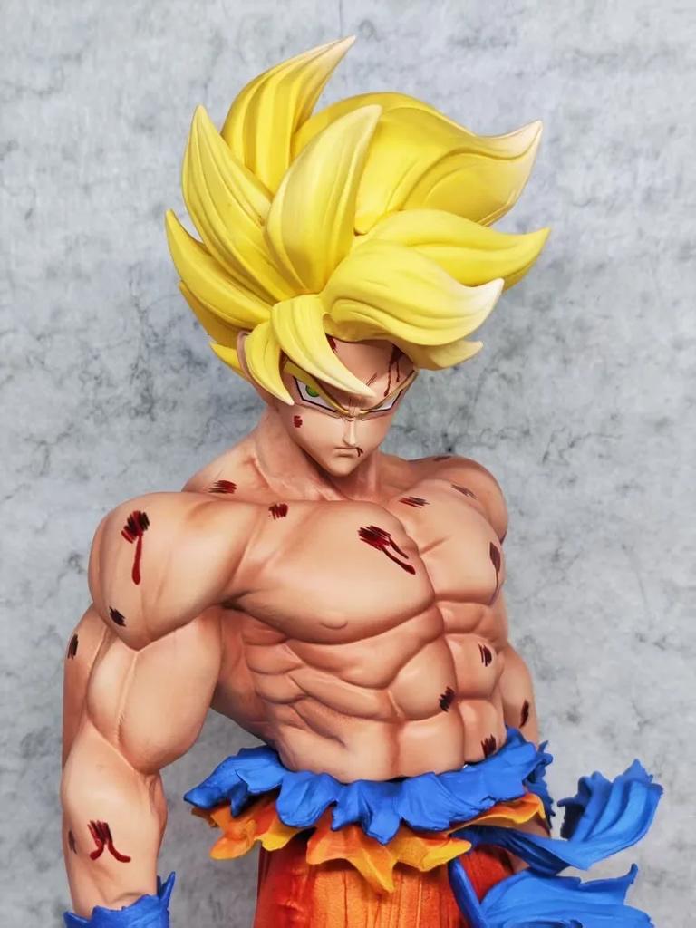 Jt Soška Dragon Ball Z Son Goku Figurka Vyměnitelné Hlavy LED Základna Super Saiyan Goku Akční Figurky Sběratelský Režim Hračky Dárky
