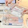 Acrylic Desktop Storage Box – Stackable with Shelves! Transparent, Easy To Install for Office Desk Supplies Organization