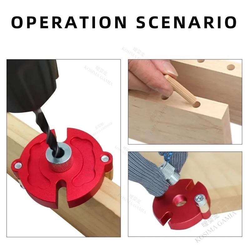 Straight Holes Drill Guide Self Center Dowel Jig Handheld Wood Panel Hole Puncher Locator Woodworking Joints Tool Accurate