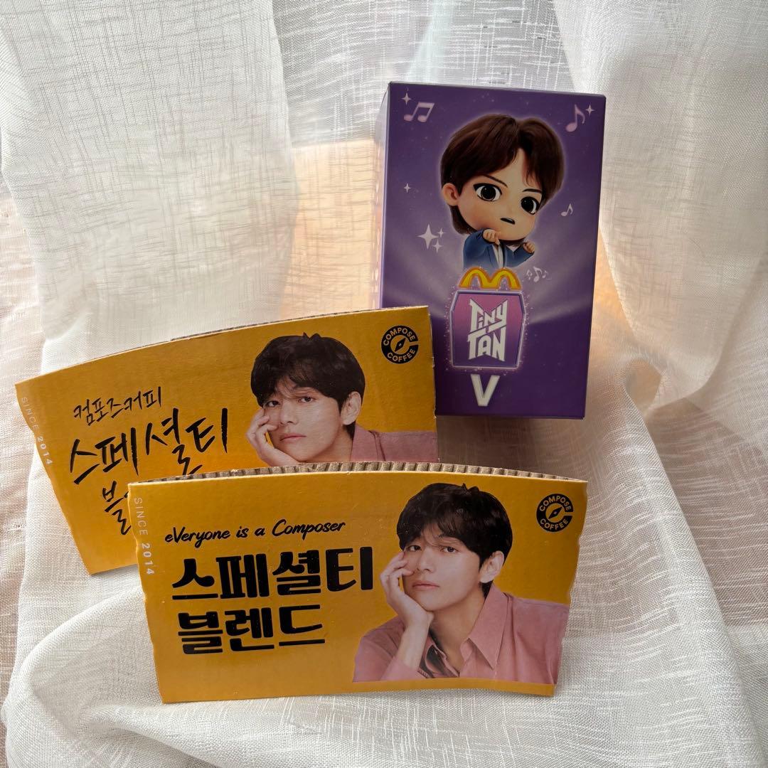 

[Б/У] Фигурка BTS V с подставкой для стакана, Коллаборация с McDonald s, Эксклюзив для Кореи