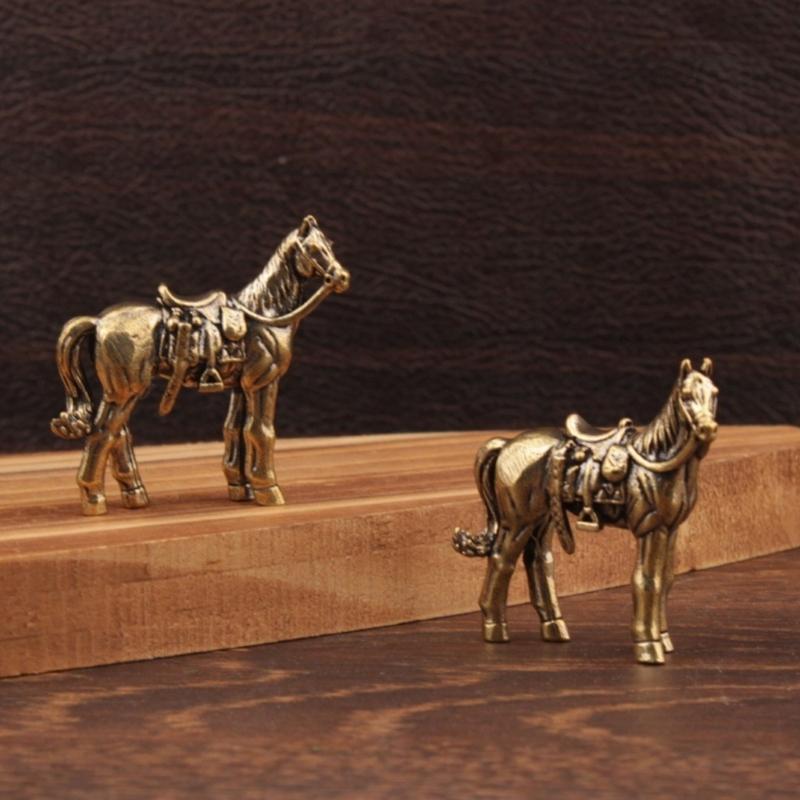 Metal Horse Statue Sculptures Decorative Animal Figurines Tabletop Ornament Symbols Wealth Career Home Decorations