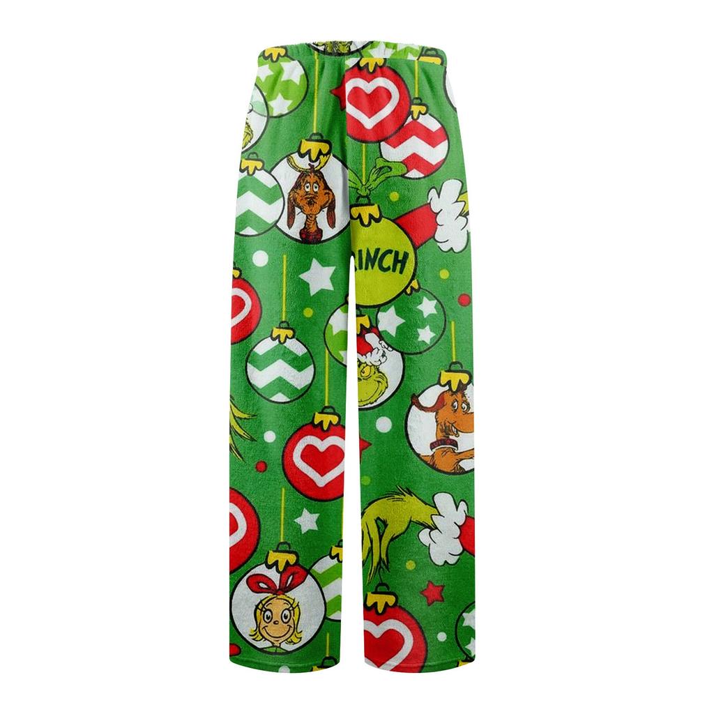 Damen Winterhose in voller Länge, lange Hose mit Weihnachtsdruck
