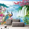 Peisaj Tapet Mural 3D Păun Peisaj Pictură Natură Peisaj Fresco Sufragerie TV Canapea Studiu Fundal Clasic Perete 3D Decor Interior