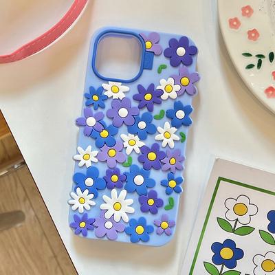 INS Korean Daisy Flower Soft Silicone  Phone Case for IPhone 16 15 13 14 17 Pro Max 14 Plus Fashion Cute Floral Back Cover