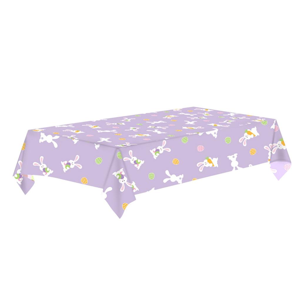 Easter Themed Party Tablecloth Easter Egg Cartoon Tablecloth Disposable Plastic Tablecloth