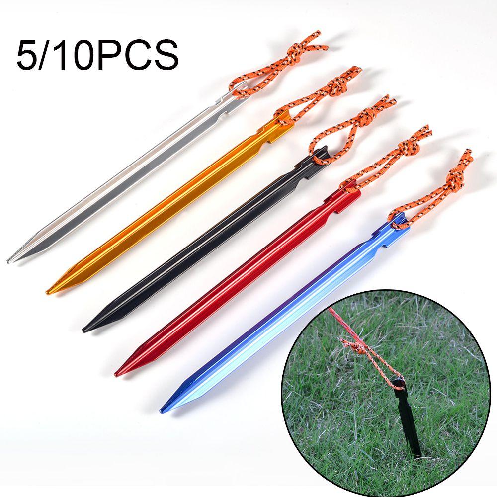 5/10pcs 18cm Ultralight Aluminium Alloy Strong Camping Hiking Tent Peg Stakes Triangular Stake Nail
