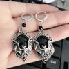 Halloween Black Bat Vampire Earrings Necklace Ring Jewelry Set Halloween Scary Decor Party Gothic Jewellery Gift for Women Girl