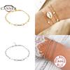 New Arrival Real Sterling Women Tone Wrist Bracelet Ins Sleek Minimalist Adjustable Wrist Bracelet Fine Jewelry PulserasSimple Wrist
