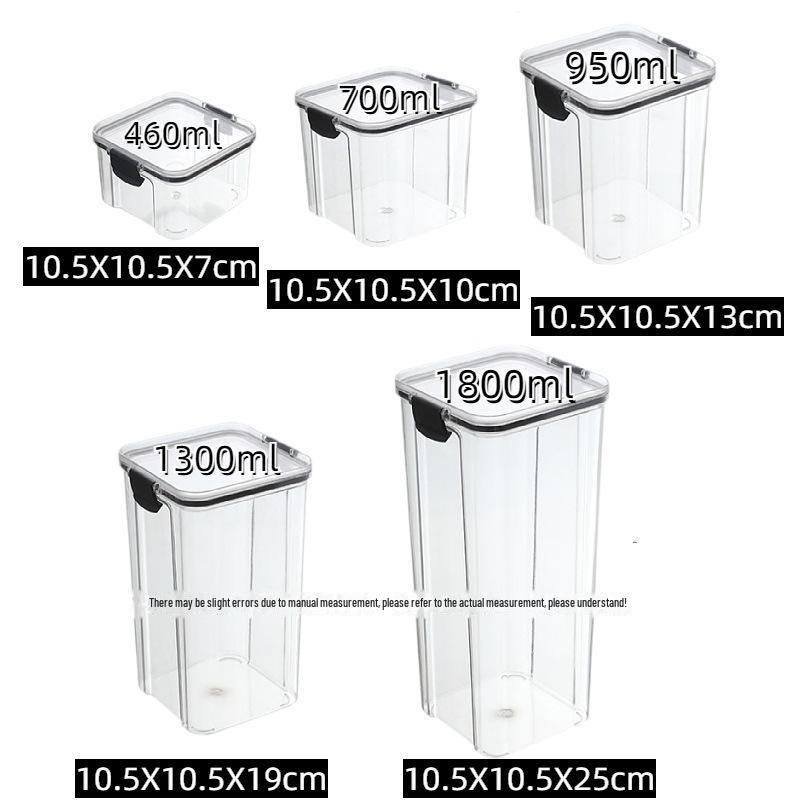 Borcane pătrate transparente pentru depozitare pentru gustări și produse uscate, plastic alimentar