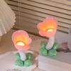 Tulip LED Night Light Creative Floral Bedside Lamp Warm Yellow Glow Bedroom Lamp Battery-Powered Table Lamp