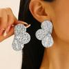 European & American Retro Petal Long Earrings - Influencer Style, Matte, Geometric Design for Women