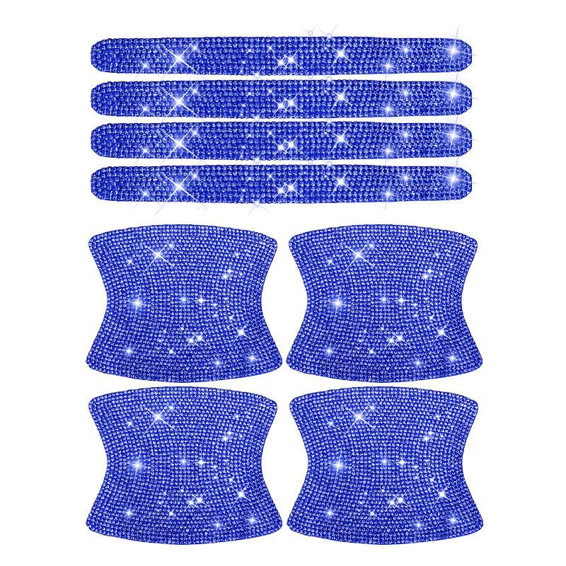 Autocollants de poignée de porte de voiture en strass, autocollants de protection de poignée de porte à paillettes en cristal, autocollants de sécurité anti-rayures réfléchissants pour voiture