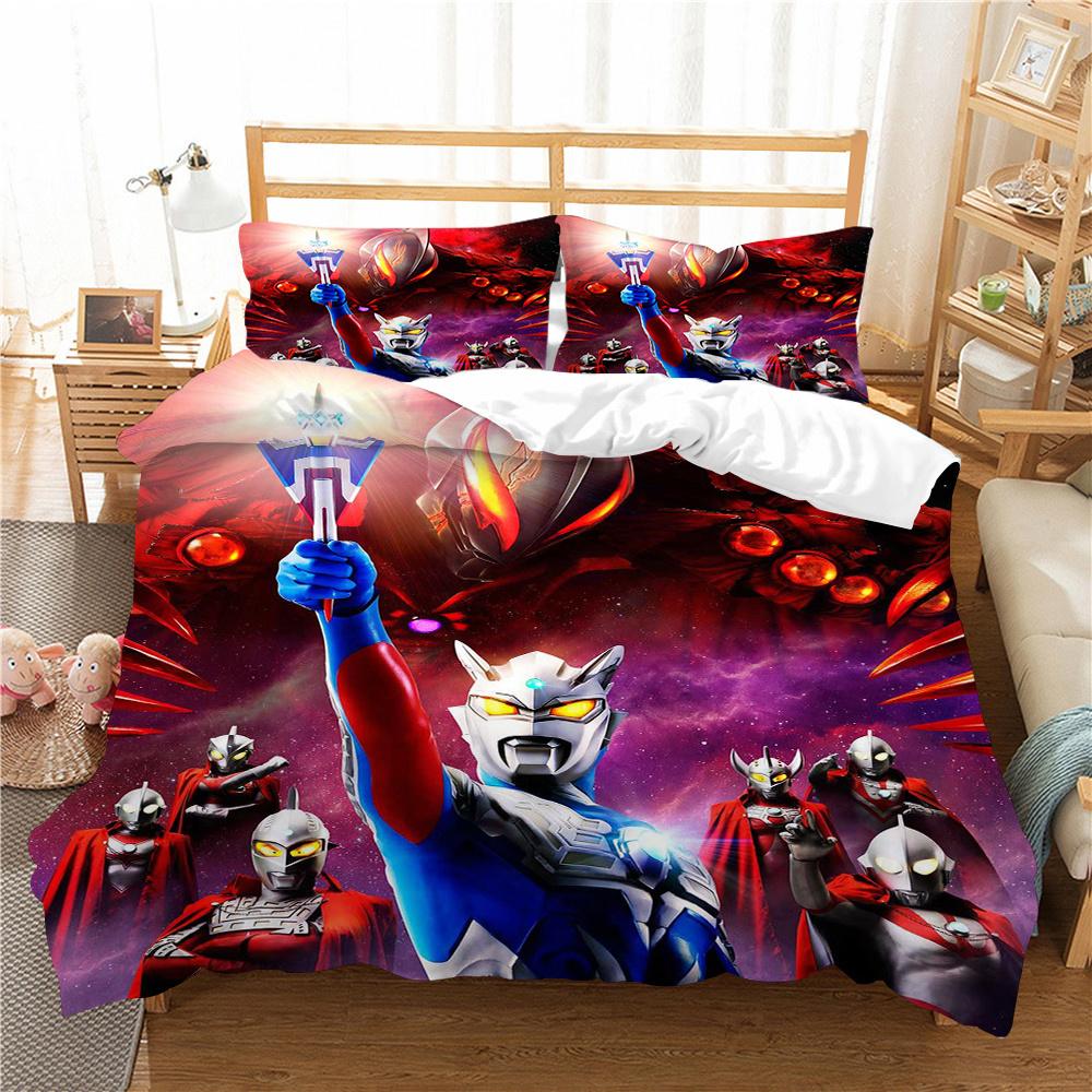 Bedding Cover Suit Ultraman Printing Teens Fashion Bedspread Polyester Pillowcase Home Textiles Duvet Cover