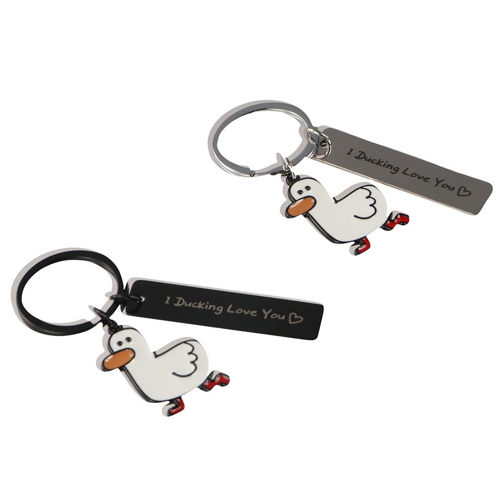 Couples Jewelry Duck Keychain Don’t Duck with Me Duck Pendant  Boyfriend Girlfriend