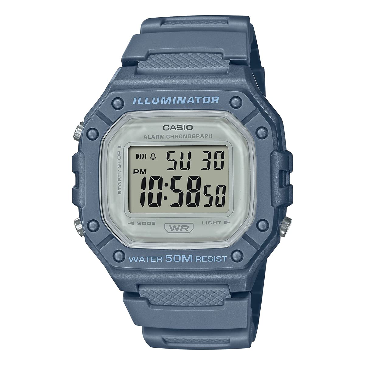 

Casio W-218 Series Стандартные цифровые часы, Мужские, Женские, Дешевая зарубежная модель Casio, Сине-серые W-218HC-2AV, Стандартные