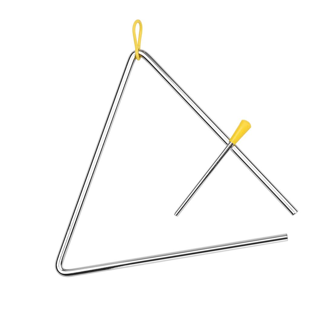 8 Inch Triangle Bell Triangolo with Metal Mallet Idiophone Steel Percussion Children Toddle Kid Rhythm Learning Early