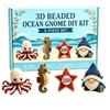 3D Beaded Ocean Gnome DIY Kit 4 Piece Set Includes Octopus Seahorse Starfish and Gnome Figures for Crafting and Decoration
