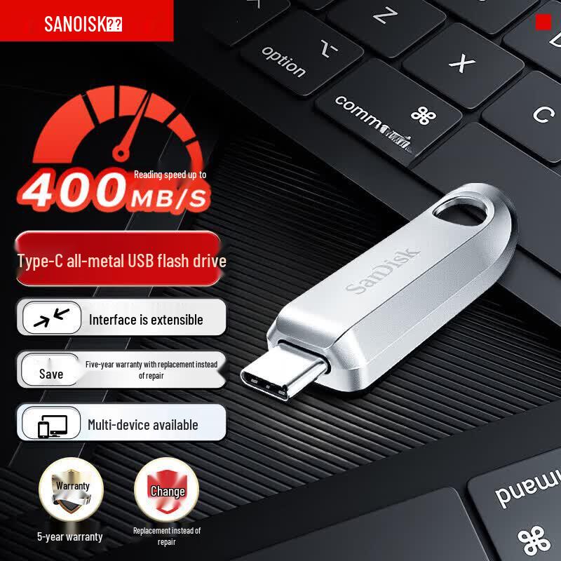 SanDisk CZ75 128GB Type-C USB 3.2 Flash Drive
