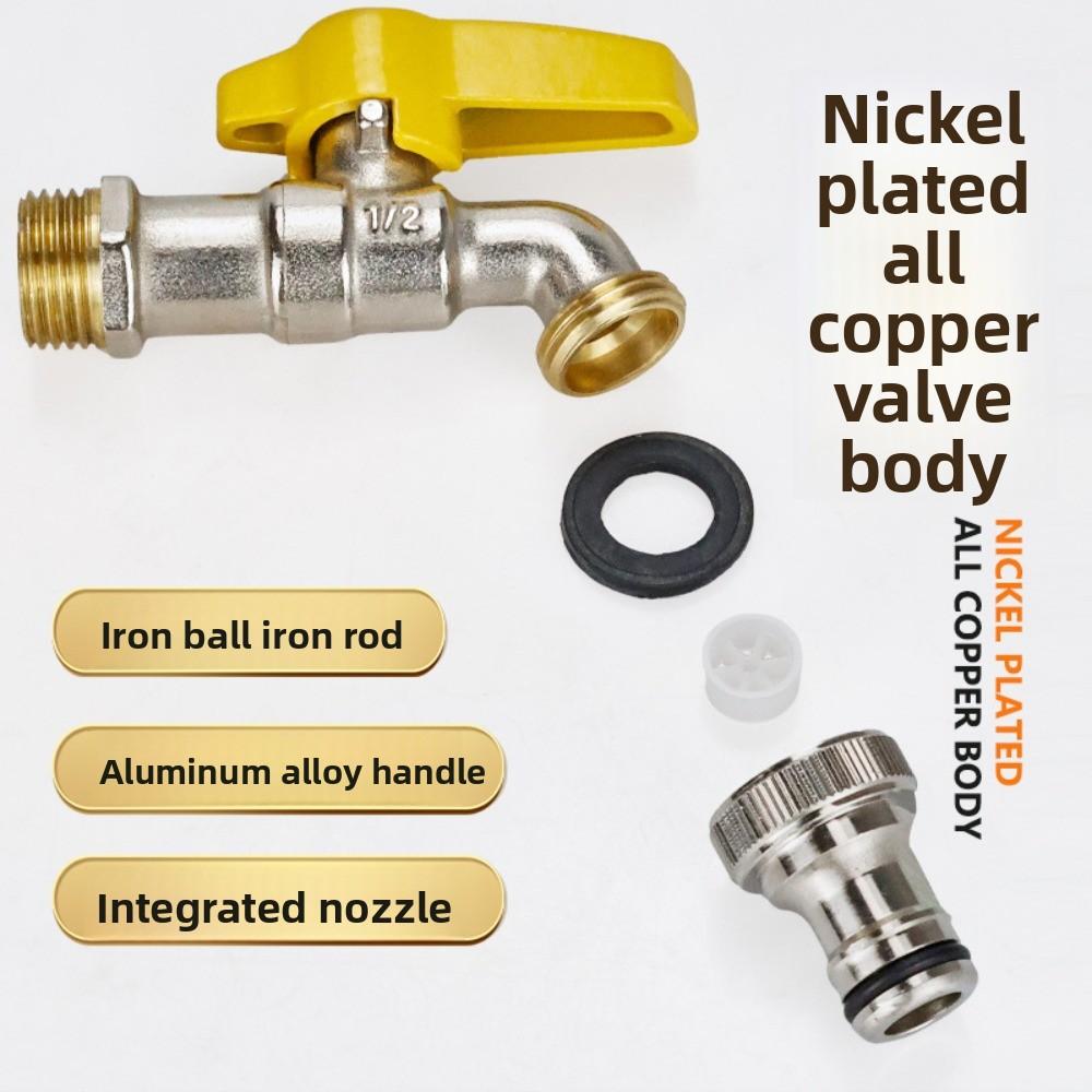Brass Water Faucet Garden Tools 1/2" inside & outside Easy Turn On/Off Lever Handle Watering Supply Ball Valve