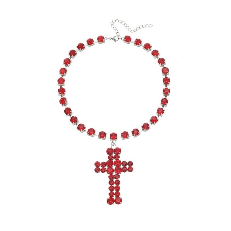 

Exaggerated Claw Chain Crosses Pendant Chokers Necklace For Women Fashion Jewelry красный