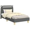 Kids  Bed Frame with Headboard Dark Grey 80 X 160 Cm Fabric