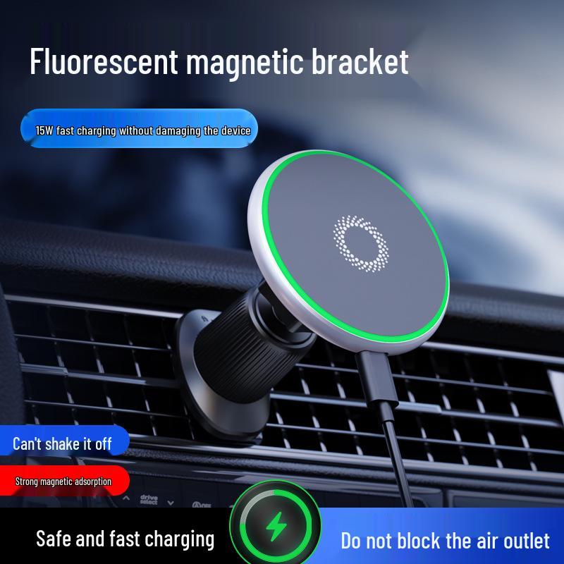 T50 Magnetic Car Phone Holder with Wireless Charging and Adjustable Navigation