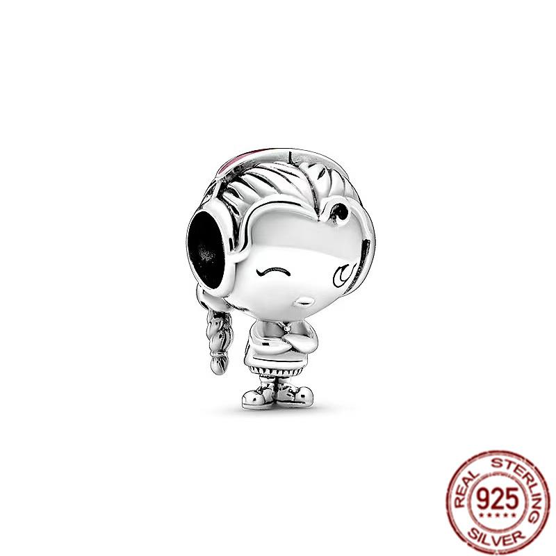 Het försäljning S925 Sterlingsilver Pojke- Flicka-Tonåring & Prinsesskrona Prins Hängberlock Smycken Pärlor Passar Original Armband